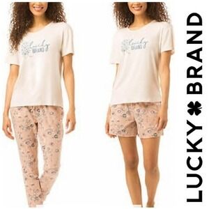 🛑2 / $40 Sale! LUCKY BRAND Tee, Short & Pants 3 piece Pajama Set NWT
